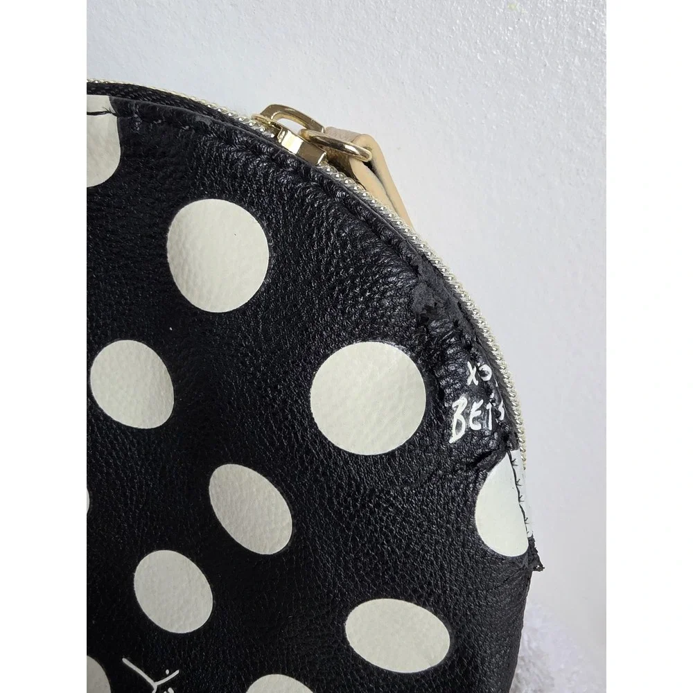 Betsey Johnson Makeup Bag Black White Cosmetic Pouch Travel Case Organizer Tote